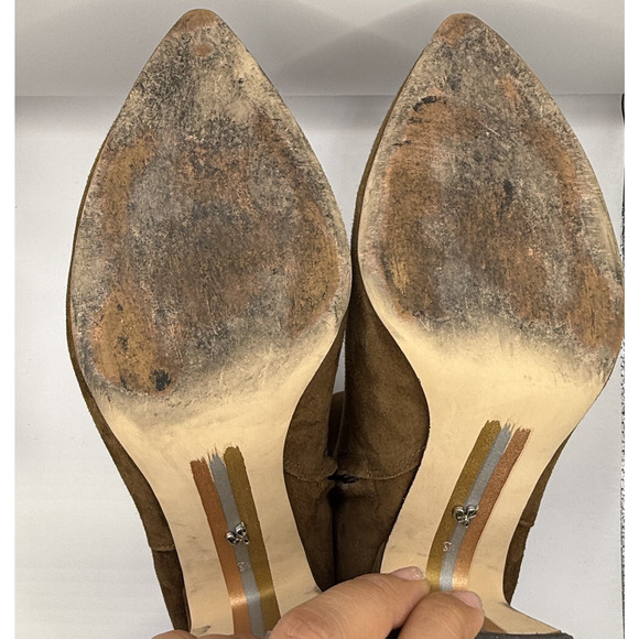 Sam Edelman Womens Brown Suede Leather Zipper Pointed Toe Ankle Boots Sz 8.5 - Picture 6 of 14